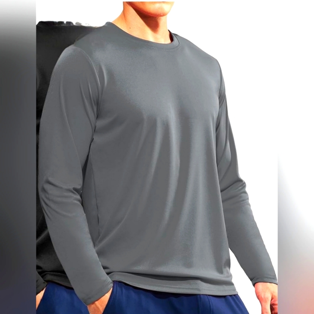 Haimont Long Sleeve Athletic/Running, Hiking T-ShirtSize 3XL Men's Color Gray.